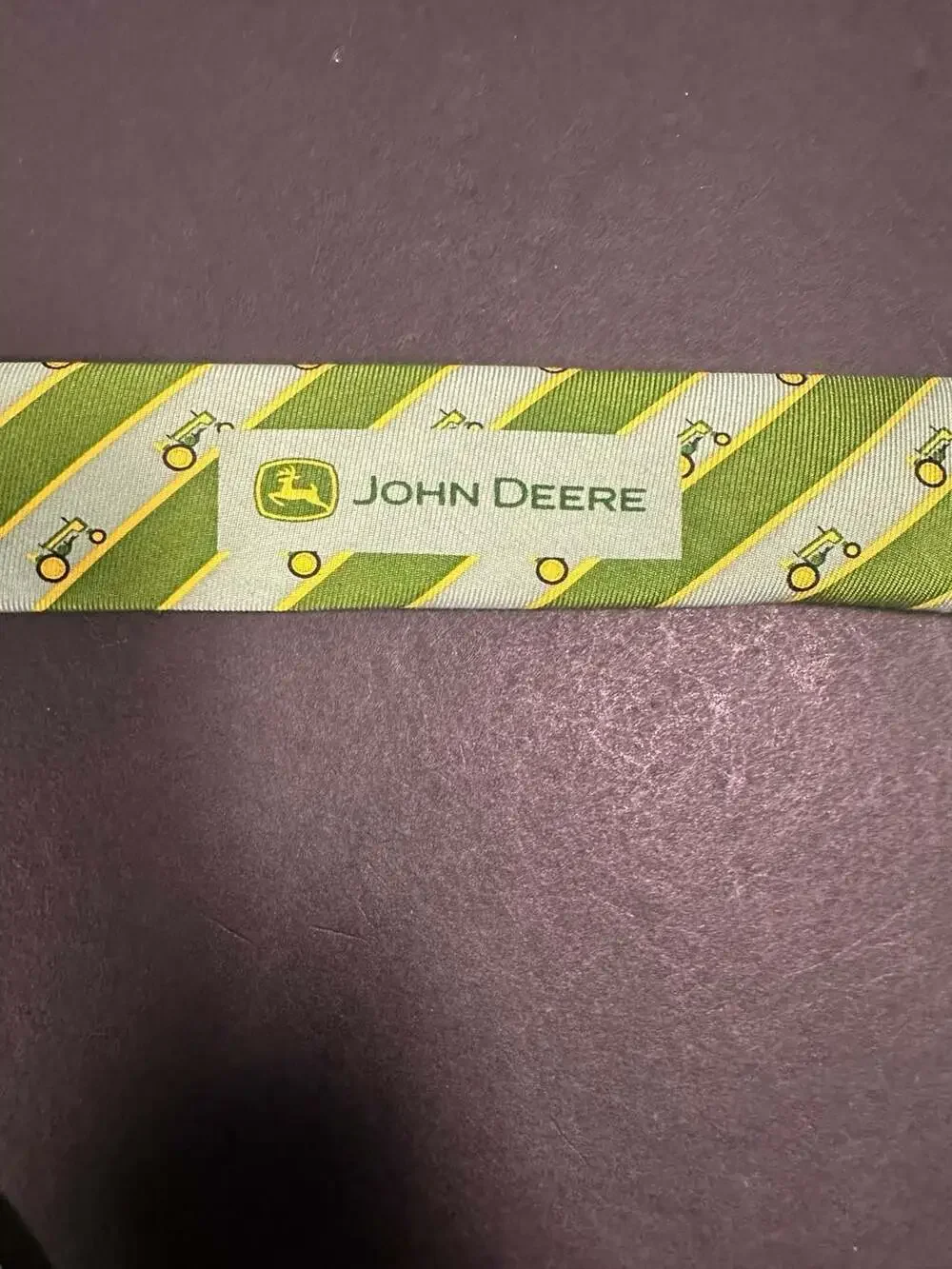 Vineyard Vines x John Deere Custom Collection Striped Tractor Pattern Silk Neckt